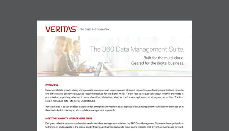 Article The 360 Data Management Suite for the Cloud  Image