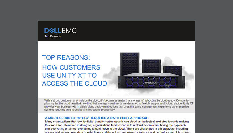 Article Top Reasons: How Customers Use Unity XT to Access the Cloud Image