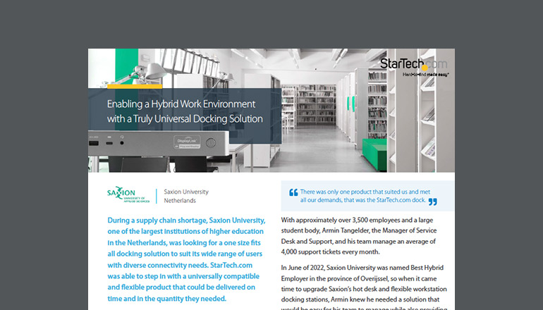 Article Enabling a Hybrid Work Environment With a Truly Universal Docking Station  Image
