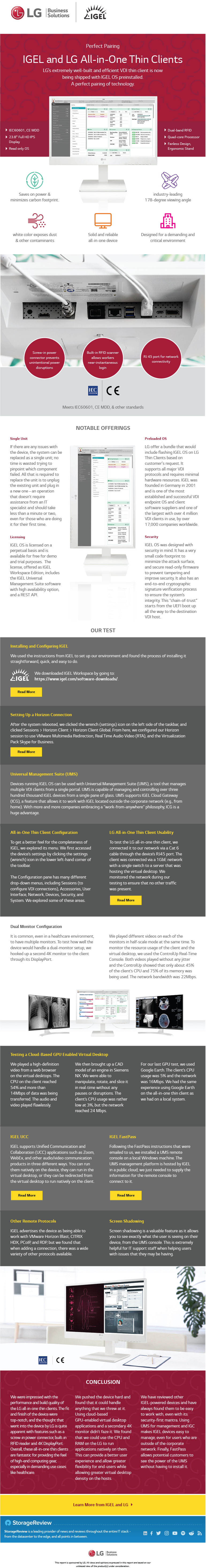 IGEL and LG All-in-One Thin Clients infographic