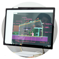 AutoCAD rendering software on a computer monitor