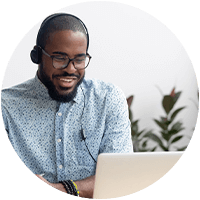 Man working on a laptop