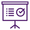 Predictive forecasting needs presentation icon