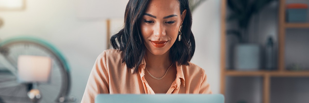 Woman working on laptop