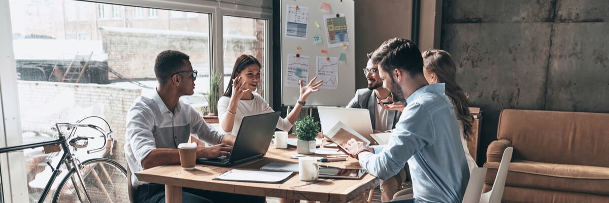 Team meeting in modern office