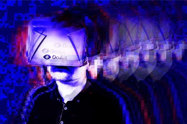 Man wearing VR glasses