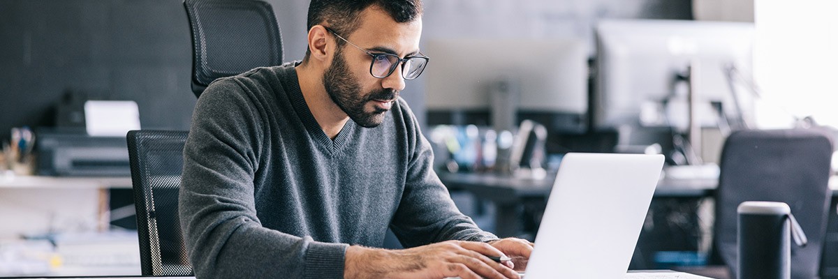 Man working on laptop