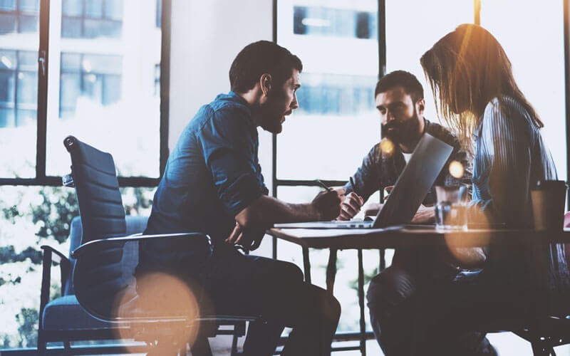 Group of coworkers working