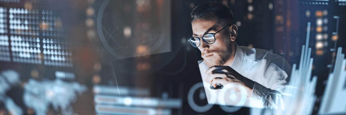 Man working on laptop