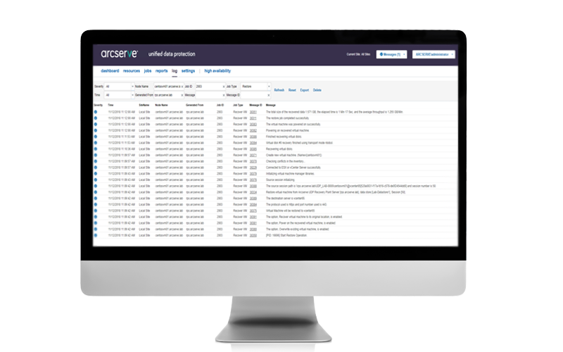 Arcserve screenshot Linux recovery