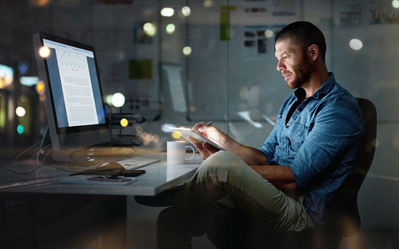 Man working at desk