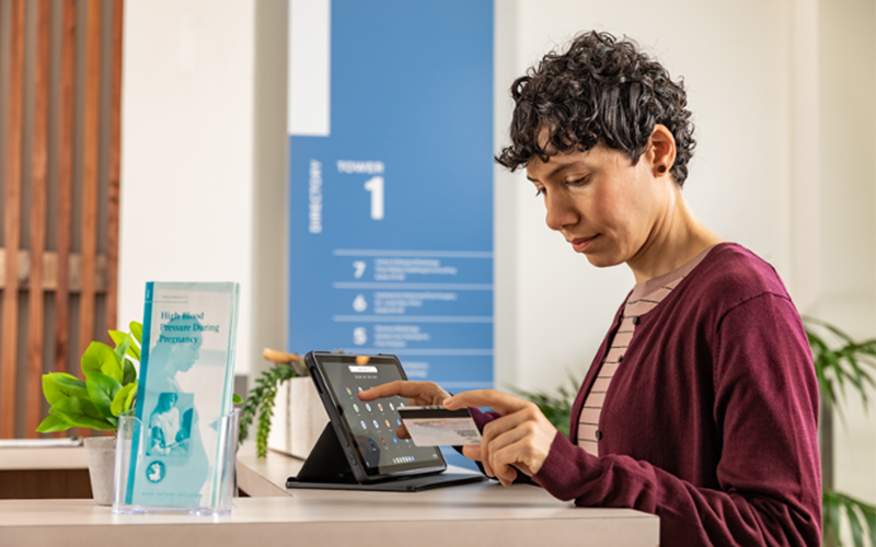 Woman using a tablet