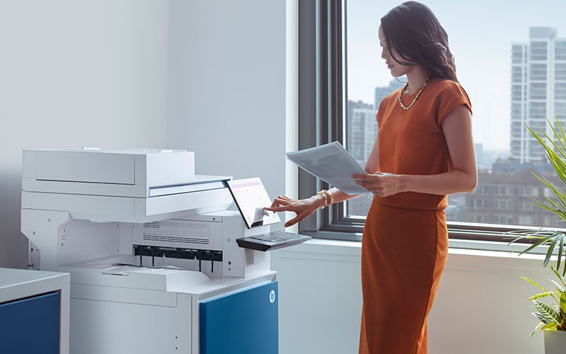 HP LaserJet Enterprise in use