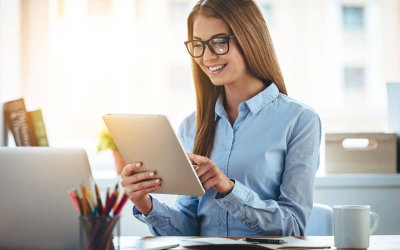 Woman on tablet