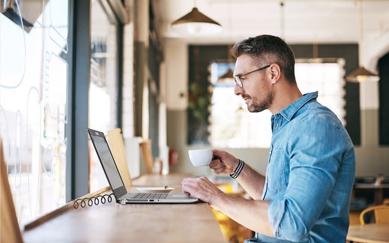 Professional using a laptop