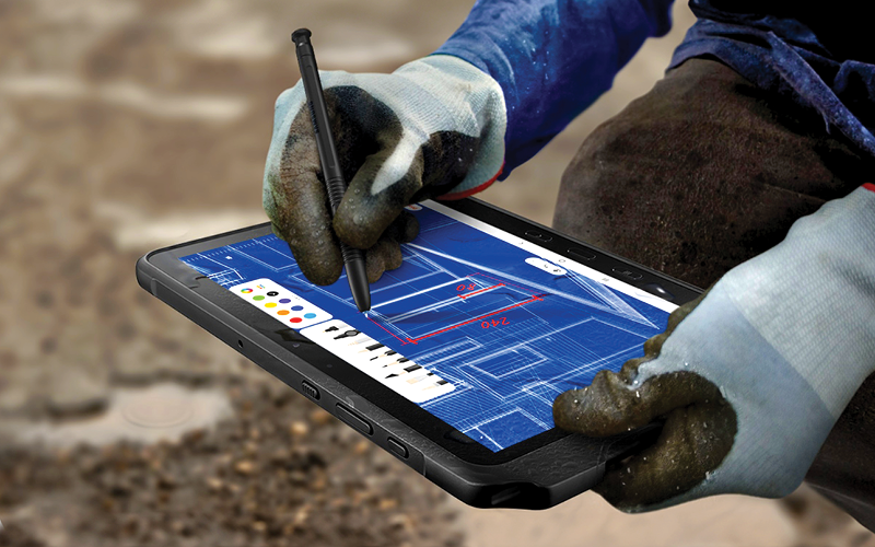 Employee using tablet